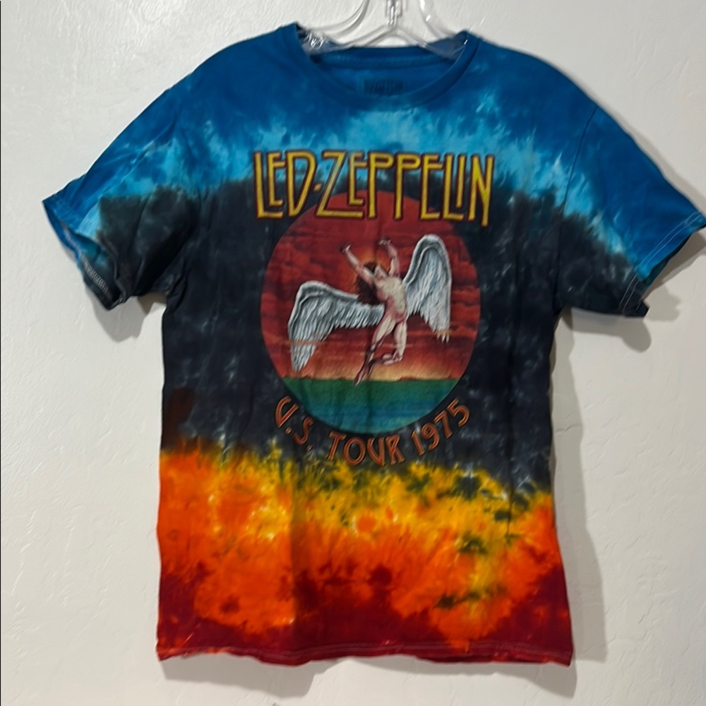 Led Zeppelin Tie-Dye T-Shirt - Blue, Red, Orange